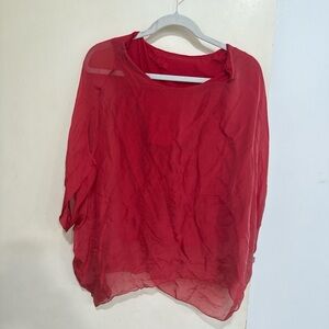 Elegant Red silk Women's Top